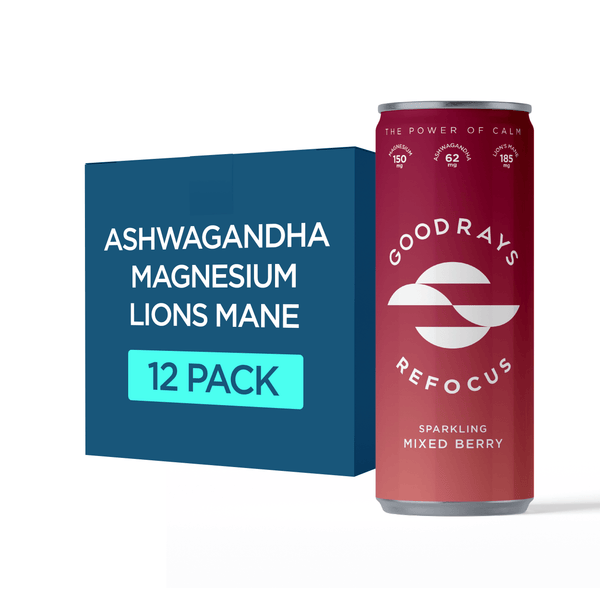 Refocus Mixed Berry with Magnesium, Lion's Mane, Ashwagandha and Vitamin D 12 Cans / Buy Now