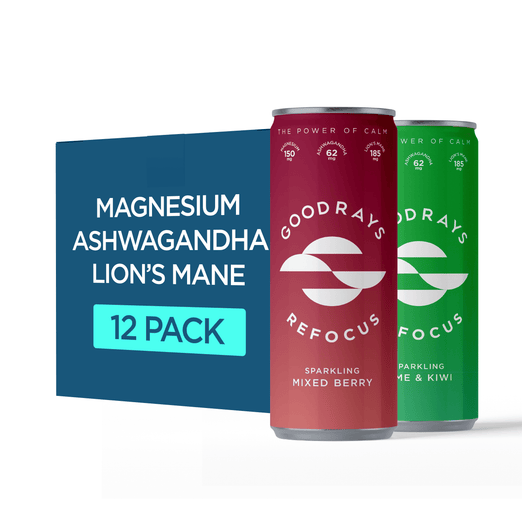 Refocus Mixed Pack with Magnesium, Lion's Mane, Ashwagandha and Vitamin D 12 Cans / Buy Now
